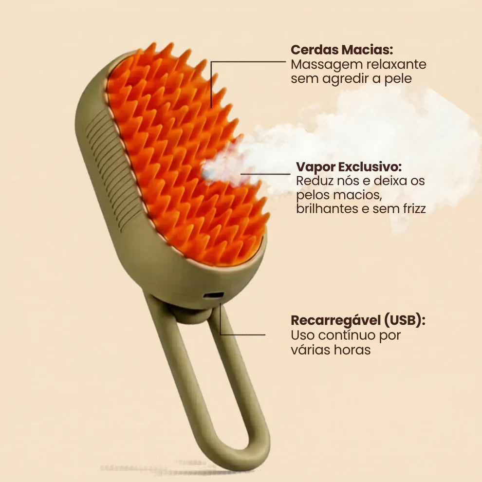 Escova elétrica a vapor 2 em 1 para cães e gatos🐾