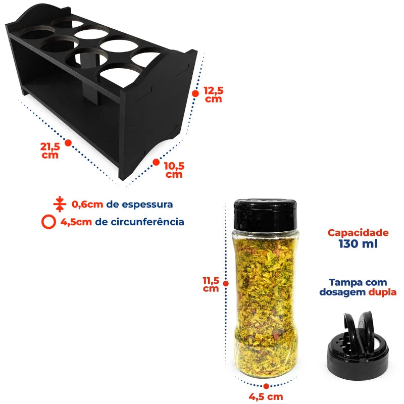 Porta Temperos MDF Amilplast – Organização e Sofisticação para Sua Cozinha! 🍽️✨