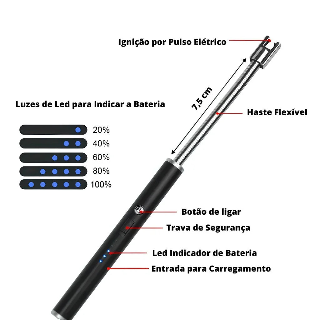 Isqueiro Elétrico Recarregável USB – Praticidade e Segurança ao Seu Alcance! 🔥🔋