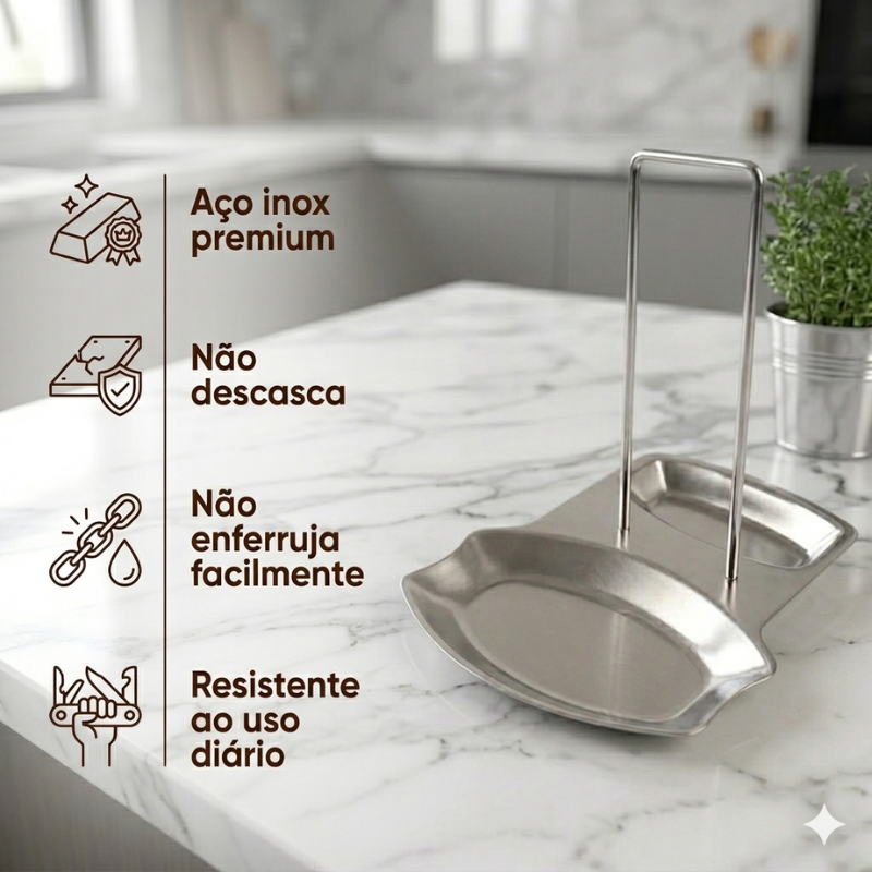 Praxis™ — Suporte 3 em 1 para Tampas e Utensílios