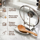 Praxis™ — Suporte 3 em 1 para Tampas e Utensílios