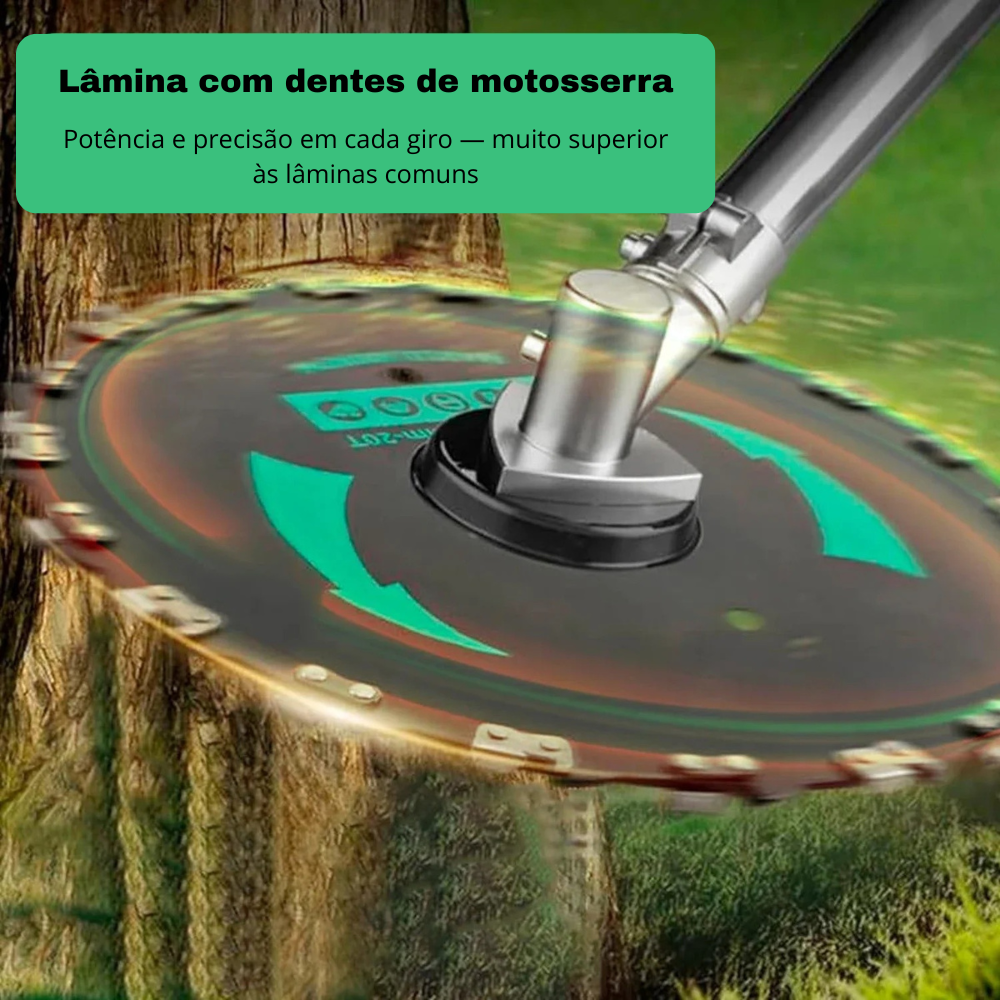 PowerCorte-Lâmina de Rocadeira com dentes de motosserra