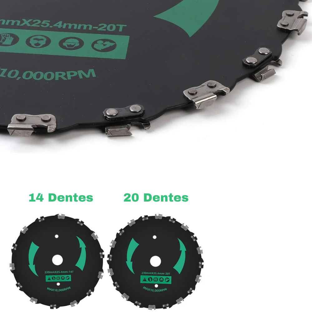 PowerCorte-Lâmina de Rocadeira com dentes de motosserra