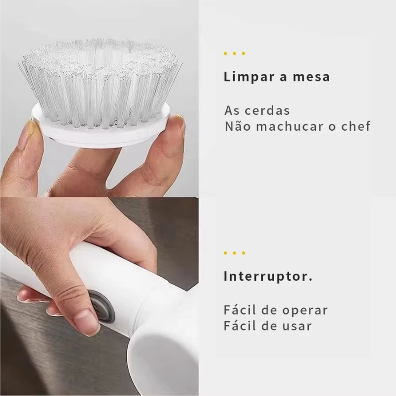 Escova Elétrica de Limpeza 5 em 1 – Mais Praticidade para o Seu Dia a Dia!