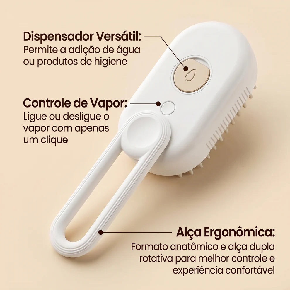 Escova elétrica a vapor 2 em 1 para cães e gatos🐾