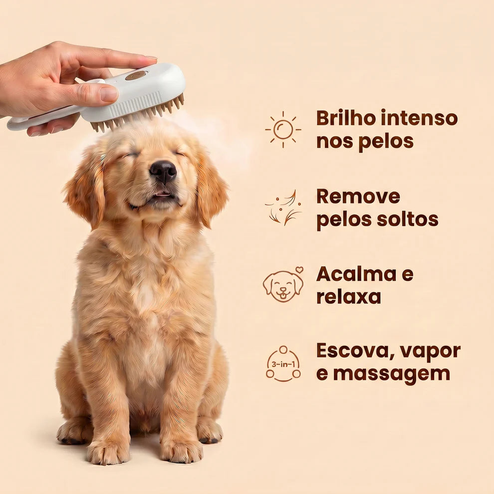 Escova elétrica a vapor 2 em 1 para cães e gatos🐾